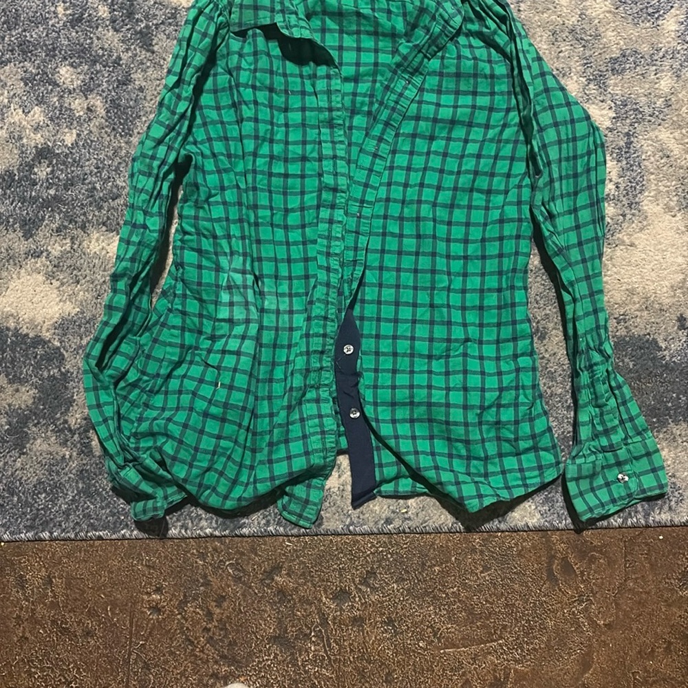 Banana Republic Green and Blue Button Down Shirt